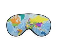 Antifaz para dormir nocturno, BlockLight suave para sombra de ojos, cómoda máscara para dormir para viajes en avión, yoga, siesta, compatible con mapa del mundo colorido