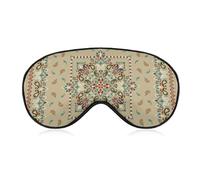 Antifaz para dormir nocturno, BlockLight suave para sombra de ojos, cómoda máscara para dormir para viajes en avión, yoga, siesta, compatible con patrón tradicional floral de cachemira, color beige