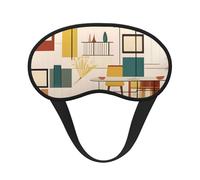 Antifaz para dormir opaca moderna de mediados de siglo, poliéster suave, antiluz, elegante, adecuado para hombres y mujeres, para el trabajo diario y viajes al aire libre.