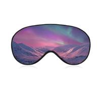 Antifaz para dormir, paisaje de ensueño, valle de invierno, verde brillante, violeta, para mujeres y hombres, correa ajustable, cubierta de ojos vendados, para viajes, yoga, siesta, trabajo