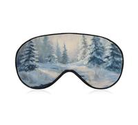 Antifaz para dormir, paisaje de invierno, árboles cubiertos de nieve, máscara de dormir para mujeres y hombres, correa ajustable, cubierta de ojos vendados, para viajes, yoga, siesta, trabajo