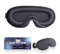 Antifaz para dormir para hombre y mujer, 3D, con conchas, 100% bloqueador de luz, para trabajar por capas y siestas, color negro
