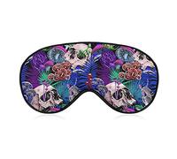 Antifaz para dormir para hombres y mujeres compatible con Blue Leaf Trippy Mushroom Eye Skull Sleeping Mask, cómodo antifaz para dormir con correa ajustable, bloquea la luz para dormir con los ojos