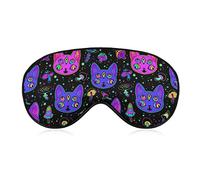 Antifaz para dormir para hombres y mujeres, compatible con Trippy Eyes Black Cat Goth Mushroom Sleeping Mask Blindfold, antifaz para dormir transpirable, BlockLight Soft Comfort Eyes Cover para viaj