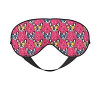 Antifaz para dormir para mujeres y hombres, bonitos lentes de sol con estampado de bulldog francés, hebilla ajustable, máscara de viaje para dormir, máscara de dormir cómoda para mujeres y hombres