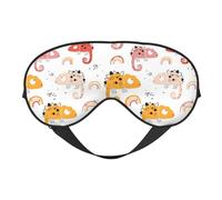 Antifaz para dormir para mujeres y hombres, caricatura, lindo lagarto camaleón, antifaz de viaje suave para dormir, máscara de dormir con hebilla ajustable para mujeres y hombres, divertidas vendas