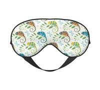 Antifaz para dormir para mujeres y hombres, colorido y bonito diseño de libélula camaleón, con hebilla ajustable, máscara de viaje para dormir, máscara de dormir suave para mujeres y hombres
