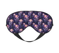 Antifaz para dormir para mujeres y hombres, con estampado colorido de medusas de fantasía, hebilla ajustable, máscara de viaje para dormir, máscara de dormir, cómoda máscara de dormir para mujeres y