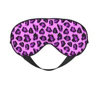 Antifaz para dormir para mujeres y hombres, con estampado de leopardo morado, hebilla ajustable, máscara de viaje para dormir, máscara de dormir, cómoda máscara de dormir para mujeres y hombres