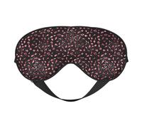 Antifaz para dormir para mujeres y hombres, con estampado de leopardo negro y rosa, hebilla ajustable, máscara de viaje para dormir, máscara de dormir, cómoda máscara de dormir para mujeres y hombres