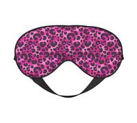 Antifaz para dormir para mujeres y hombres, con estampado de leopardo rojo y rosa, hebilla ajustable, máscara de viaje para dormir, máscara de dormir, cómoda máscara de dormir para mujeres y hombres