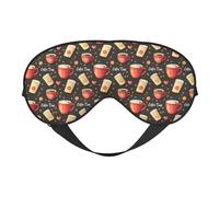 Antifaz para dormir para mujeres y hombres, con hebilla ajustable y estampado de hora de café, máscara de viaje para dormir, máscara de dormir, cómoda máscara de dormir para mujeres y hombres