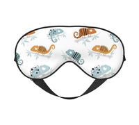 Antifaz para dormir para mujeres y hombres, diseño de dibujos animados de lagarto camaleón, con hebilla ajustable, máscara de viaje para dormir, máscara de dormir suave, para mujeres y hombres