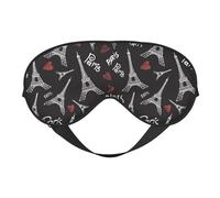 Antifaz para dormir para mujeres y hombres, diseño de las Torres Eiffel de corazón, antifaz suave para viajes, para dormir, con hebilla ajustable, para mujeres y hombres, divertidas vendas para juegos