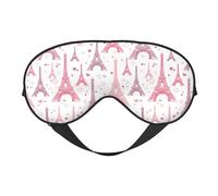 Antifaz para dormir para mujeres y hombres, diseño de las Torres Eiffel rosas, antifaz suave para viajes, para dormir, con hebilla ajustable, para mujeres y hombres, divertidas vendas para juegos de