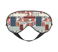 Antifaz para dormir para mujeres y hombres, diseño de retazos en estilo campestre, antifaz de viaje suave para dormir, máscara de dormir con hebilla ajustable para mujeres y hombres, divertidas vendas