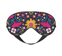 Antifaz para dormir para mujeres y hombres, diseño floral del Cinco de Mayo con hebilla suave, máscara de viaje para dormir, máscara de dormir, máscara de dormir para mujeres y hombres, divertidas