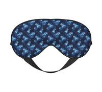 Antifaz para dormir para mujeres y hombres, hebilla ajustable, diseño de estrella de fantasía, con estampado de lobo azul, máscara de viaje para dormir, máscara para dormir, cómodas vendas para