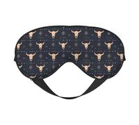 Antifaz para dormir para mujeres y hombres, hebilla ajustable, diseño vintage de calavera con estampado de toro, máscara de viaje para dormir, máscara de dormir, cómodas vendas para mujeres y hombres