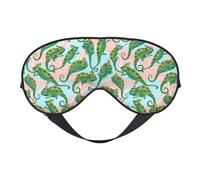 Antifaz para dormir para mujeres y hombres, lindo camaleón lagarto verde, suave, antifaz de viaje para dormir, máscara de dormir con hebilla ajustable para mujeres y hombres, divertidas vendas para