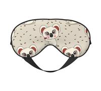 Antifaz para dormir para mujeres y hombres, lindo koala blanco roto suave máscara de viaje para dormir máscara de dormir apagón, hebilla ajustable máscara de dormir para mujeres y hombres, divertidas