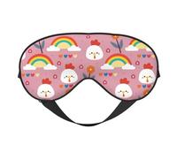 Antifaz para dormir para mujeres y hombres, lindo pollo, arco iris, flor, amor, hebilla ajustable, máscara de viaje para dormir, máscara de dormir suave, para mujeres y hombres, divertidas vendas para