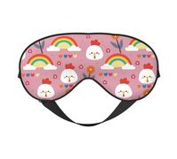 Antifaz para dormir para mujeres y hombres, lindo pollo, arco iris, flor, amor, suave, máscara de viaje para dormir, máscara de dormir con hebilla ajustable, para mujeres y hombres, divertidas vendas