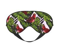 Antifaz para dormir para mujeres y hombres, máscara de ojos de viaje suave con diseño de loro y hoja de plátano verde, máscara de dormir para dormir, con hebilla ajustable, para mujeres y hombres