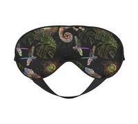 Antifaz para dormir para mujeres y hombres, máscara de ojos de viaje suave con libélula camaleón, máscara de viaje para dormir, con hebilla ajustable, para mujeres y hombres, divertidas vendas para