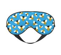 Antifaz para dormir para mujeres y hombres, máscara de ojos suave de viaje con diseño de abejas voladoras, máscara de dormir con hebilla ajustable para mujeres y hombres, divertidas vendas para juegos