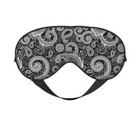 Antifaz para dormir para mujeres y hombres, máscara de viaje suave de cachemira india negra y blanca, máscara de dormir para dormir, máscara de dormir con hebilla ajustable para mujeres y hombres