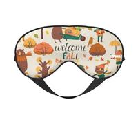 Antifaz para dormir para mujeres y hombres, Otoño en el bosque, bienvenida, otoño, suave, antifaz de viaje para dormir, máscara de dormir con hebilla ajustable, para mujeres y hombres, divertidas
