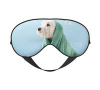 Antifaz para dormir para mujeres y hombres - Perro envuelto en toalla, antifaz de viaje suave para dormir, máscara de dormir con hebilla ajustable para mujeres y hombres, divertidas vendas para juegos