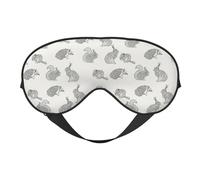 Antifaz para dormir para mujeres y hombres - Sketch ardilla, erizo, conejo, máscara de ojos suave para viajes, máscara de dormir opaca, hebilla ajustable, máscara de dormir para mujeres y hombres