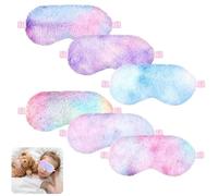 Antifaz para dormir para niños, 6 unidades, 23 x 13 cm, cubierta de ojos mullida, máscaras coloridas para siestas, viajes y otras ocasiones (6 colores)
