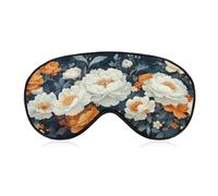 Antifaz para dormir, peonías blancas y naranjas, crisantemos, máscara para dormir para mujeres y hombres, correa ajustable, cubierta de ojos vendados, para viajes, yoga, siesta, trabajo