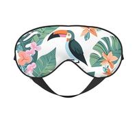 Antifaz para dormir, planta tropical, tucán, máscara para dormir con correa ajustable