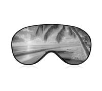 Antifaz para dormir, playa, barco, palmeras, puesta de sol, máscara para dormir para mujeres y hombres, correa ajustable, cubierta de ojos vendados, para viajes, yoga, siesta, trabajo