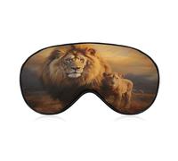 Antifaz para dormir, potente león masculino de pie, luz solar dorada, máscara para dormir para mujeres y hombres, correa ajustable, cubierta de ojos vendados para viajes, yoga, siesta, trabajo