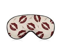 Antifaz para dormir romántico para el día de San Valentín, antifaz para dormir con beso rojo, antifaz para dormir con correa ajustable, antifaz suave para dormir que bloquea las luces