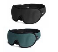 Antifaz para Dormir Seda Máscara for dormir 3D que bloquea la luz antifaz for visera de espuma viscoelástica ayuda for viaje acolchada suave para dormir toda la noche(2PC-Black and Green)