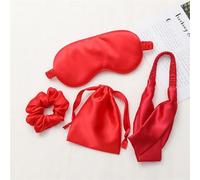 Antifaz para Dormir Silk Sleeping Mask For the Night Women Aduld Relájate Soft Nap Cover Mask Sleep Mask 4 PCS Set Health vendas de viaje moda Máscara para Dormir (Color : Red M)