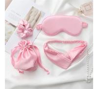 Antifaz para Dormir Silk Sleeping Mask For the Night Women Aduld Relájate Soft Nap Cover Mask Sleep Mask 4 PCS Set Health vendas de viaje moda Máscara para Dormir (Color : No4 pink L)