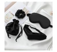 Antifaz Para Dormir Silk Sleeping Mask For the Night Women Aduld Relájate Soft Nap Cover Mask Sleep Mask 4 PCS Set Health vendas de viaje moda(Black L)