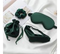 Antifaz para Dormir Silk Sleeping Mask For the Night Women Aduld Relájate Soft Nap Cover Mask Sleep Mask 4 PCS Set Health vendas de viaje moda Máscara para Dormir (Color : Dark green L)