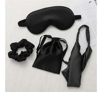 Antifaz para Dormir Silk Sleeping Mask For the Night Women Aduld Relájate Soft Nap Cover Mask Sleep Mask 4 PCS Set Health vendas de viaje moda Máscara para Dormir (Color : Black M)