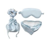 Antifaz Para Dormir Silk Sleeping Mask For the Night Women Aduld Relájate Soft Nap Cover Mask Sleep Mask 4 PCS Set Health vendas de viaje moda(Stain blue L)