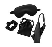 Antifaz Para Dormir Silk Sleeping Mask For the Night Women Aduld Relájate Soft Nap Cover Mask Sleep Mask 4 PCS Set Health vendas de viaje moda(Black M)