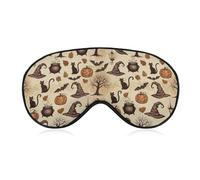 Antifaz para dormir sin presión, diseño de gato negro, murciélago, calabaza y calavera, transpirable, suave, cómodo y opaco.