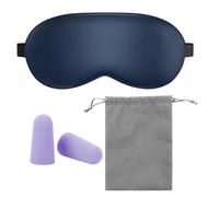 Antifaz para Dormir, Sleep Mask,Seda Antifaz para Dormir, Seda Natural Máscara con Correa y Tapón para Los Oídos para Hombres, para Dormir, Tomar una Siesta, Meditar, Descansar bien y Viajar(Negro)